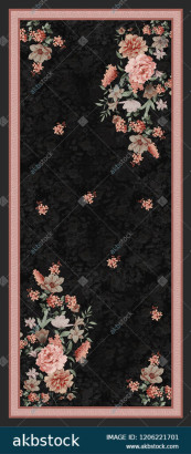 Floral flower Dupatta for digital print