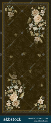 Floral flower Dupatta for digital print