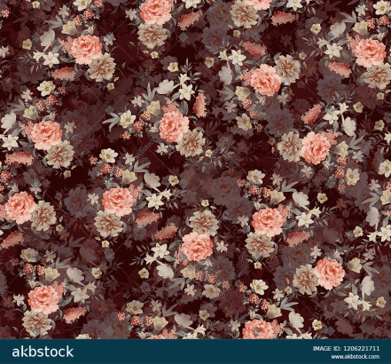 Seamless Floral flower for digital print