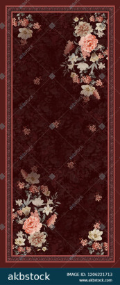 Floral flower Dupatta for digital print