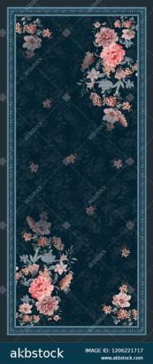 Floral flower Dupatta for digital print