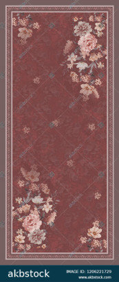 Floral flower Dupatta for digital print