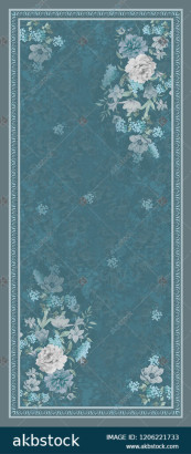 Floral flower Dupatta for digital print