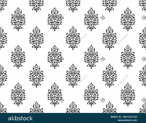 Block print vector fabric pattern