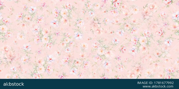 Handmade Vintage Floral Seamless Pattern Collection in Romantic Multi Color Variations