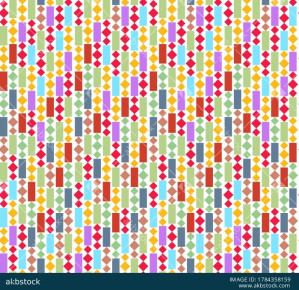 Colorful Geometric Diamond and Rectangle Seamless Pattern