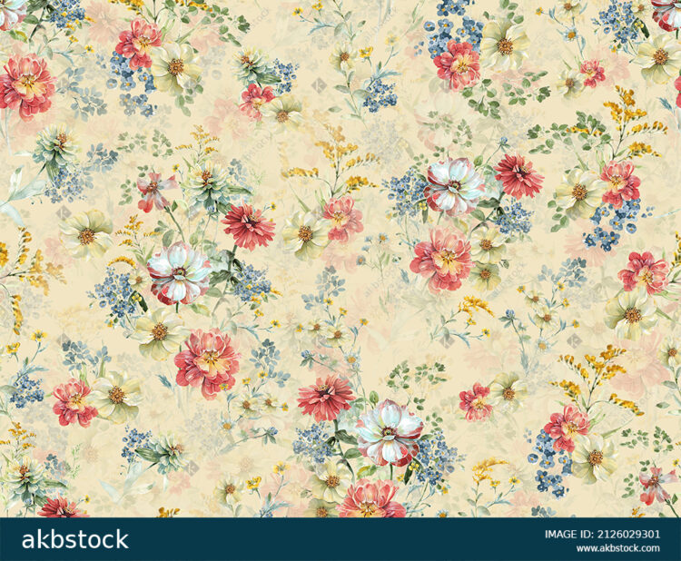 Seamless Floral flower for digital print