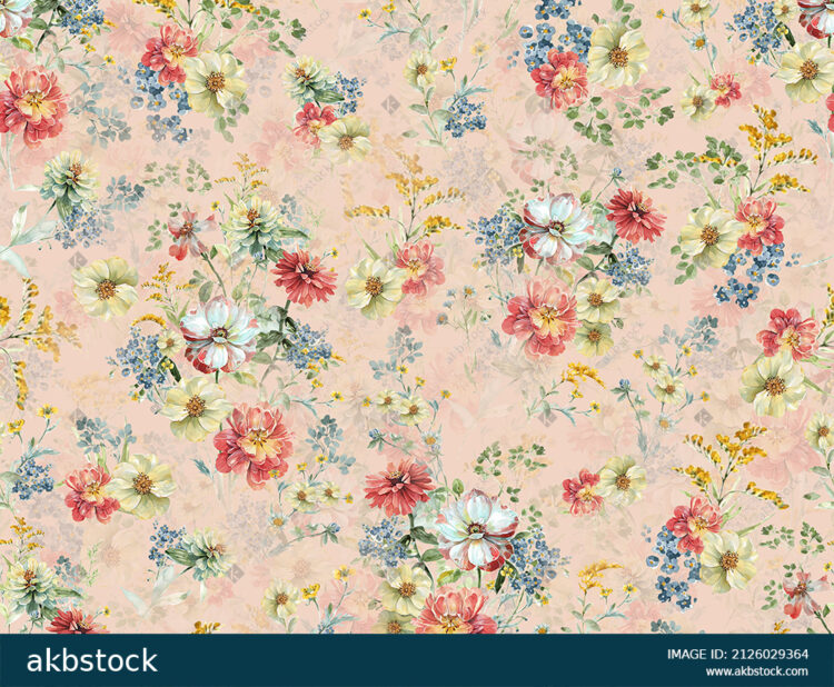 Seamless Floral flower for digital print