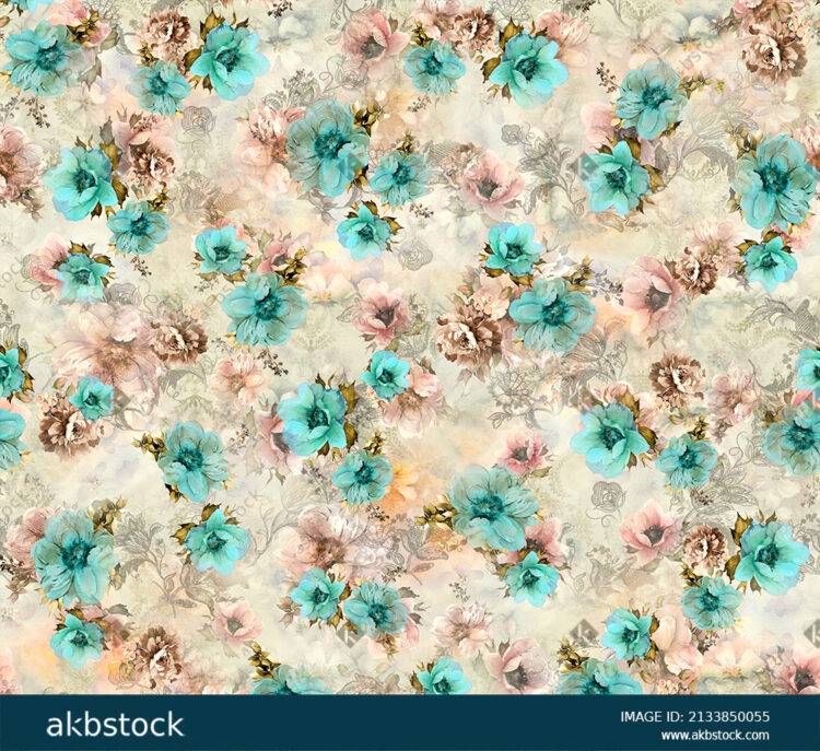 Seamless Floral flower for digital print