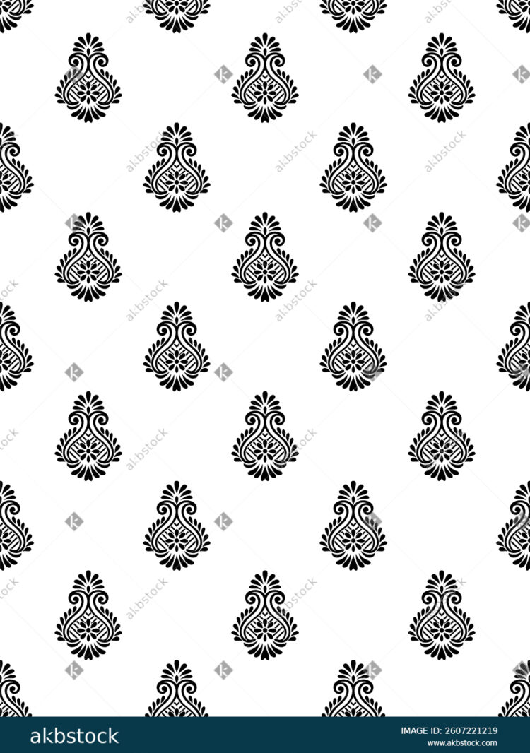 Block print vector fabric pattern