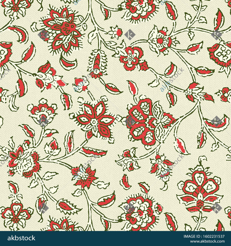 Seamless Floral block print