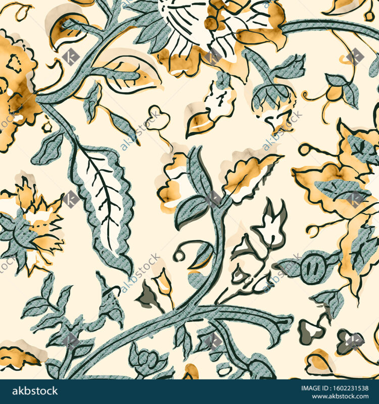 Seamless Floral block print