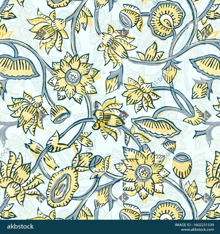 Seamless Floral block print