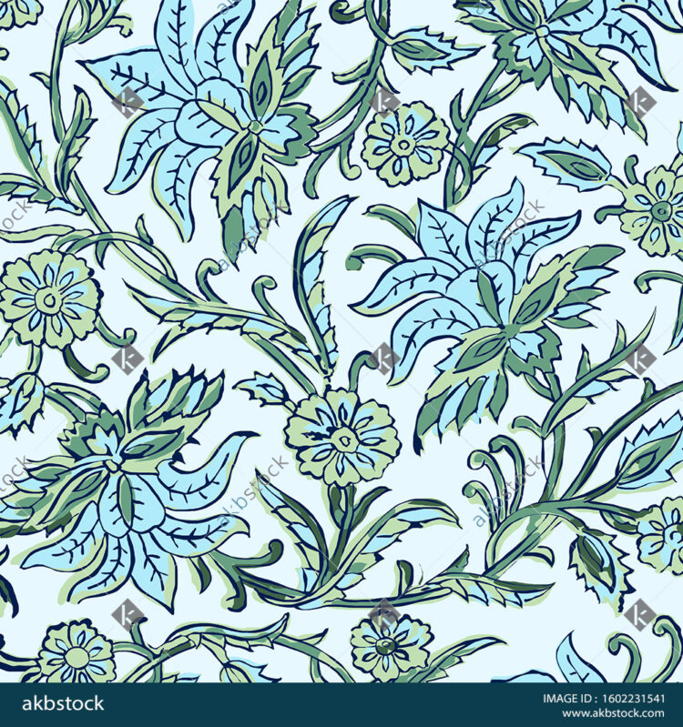 Seamless Floral block print