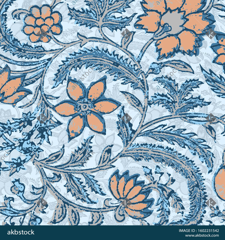 Seamless Floral block print