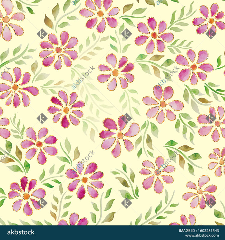 Seamless Floral block print