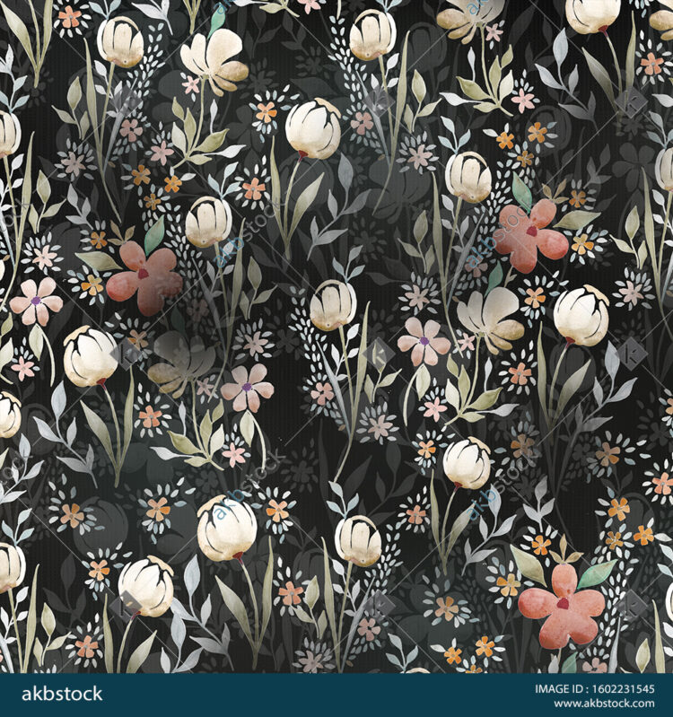 Seamless Floral block print