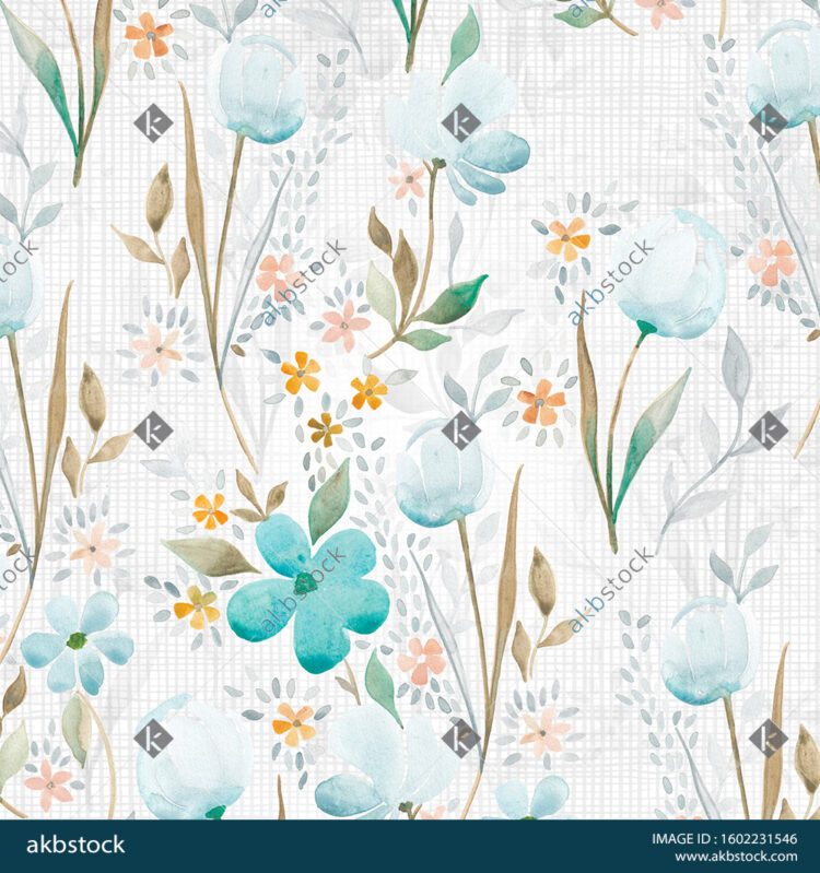 Seamless Floral block print