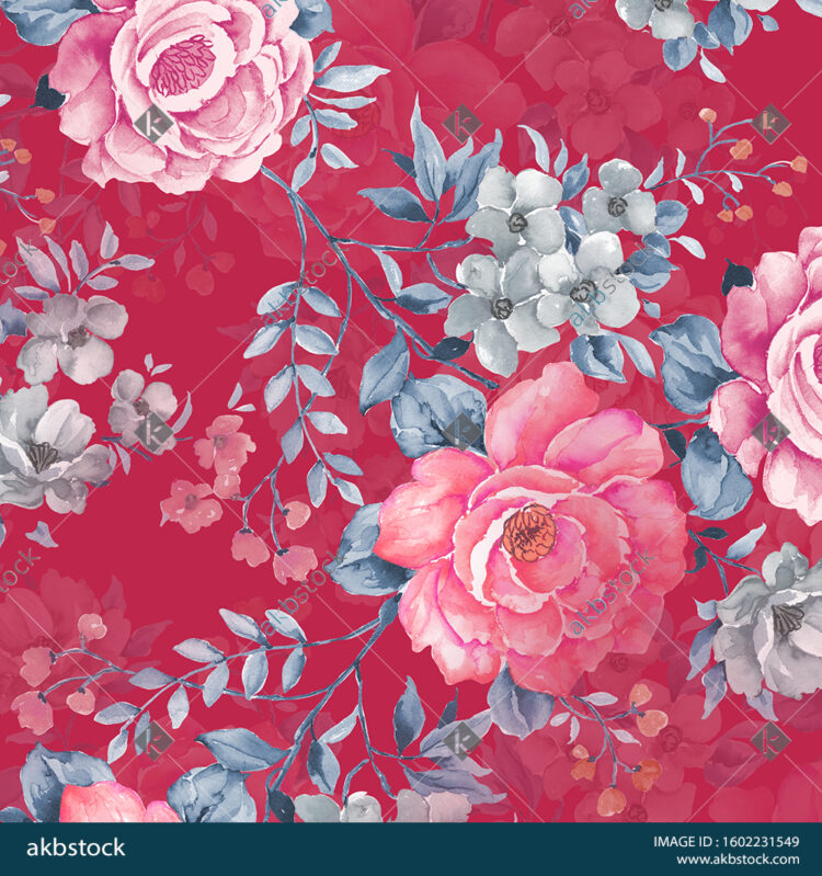 Seamless Floral block print