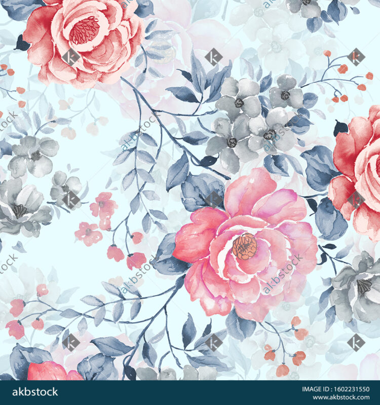 Seamless Floral block print