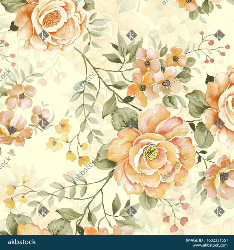 Seamless Floral block print