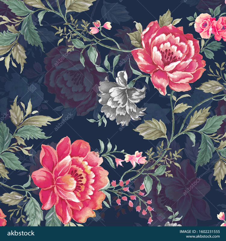 Seamless Floral block print