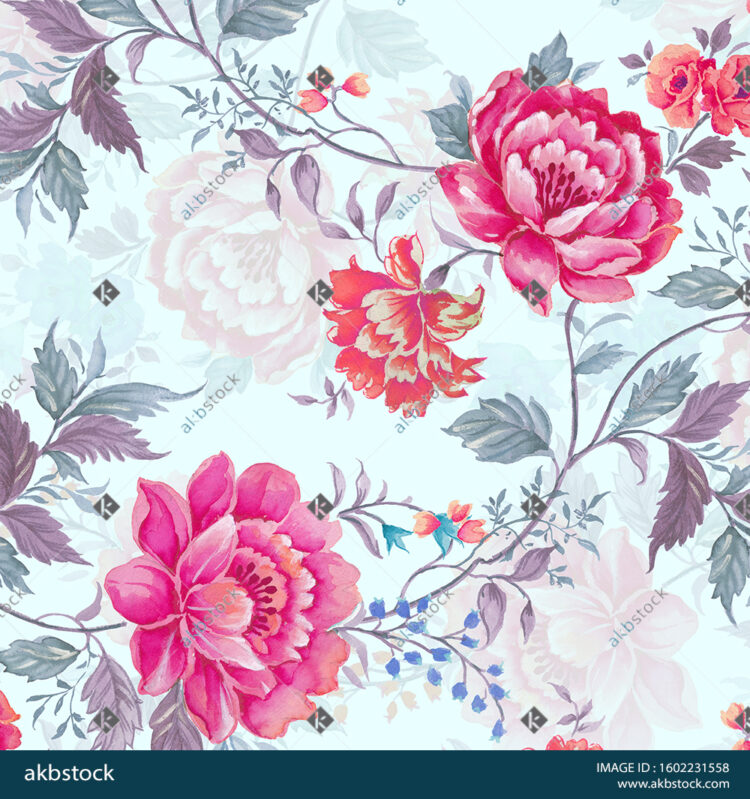 Seamless Floral block print
