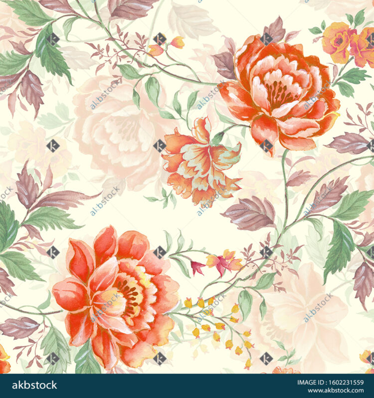 Seamless Floral block print