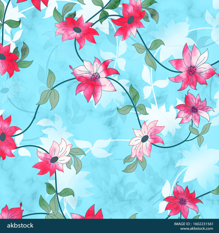 Seamless Floral block print
