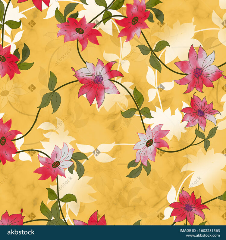 Seamless Floral block print