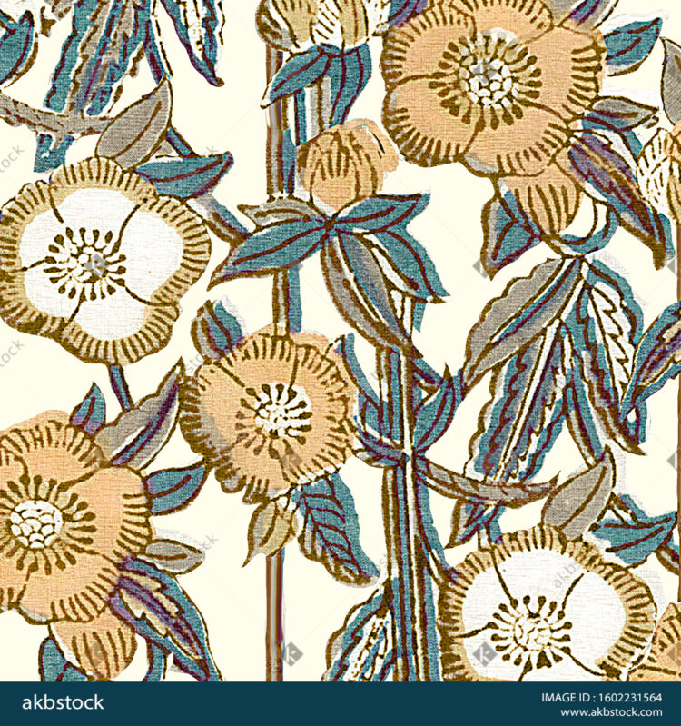 Seamless Floral block print