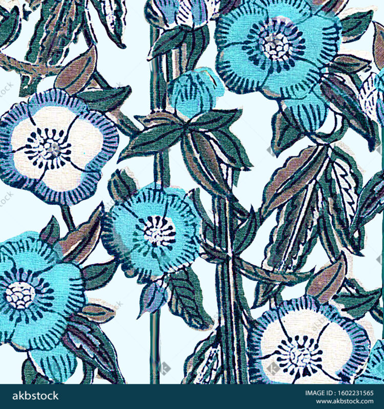 Seamless Floral block print