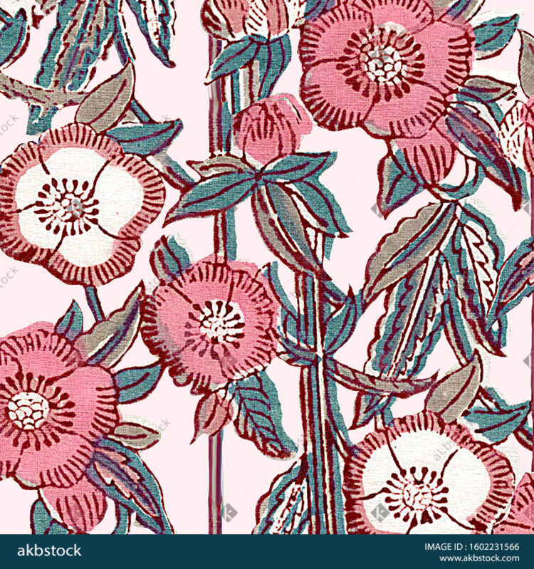 Seamless Floral block print