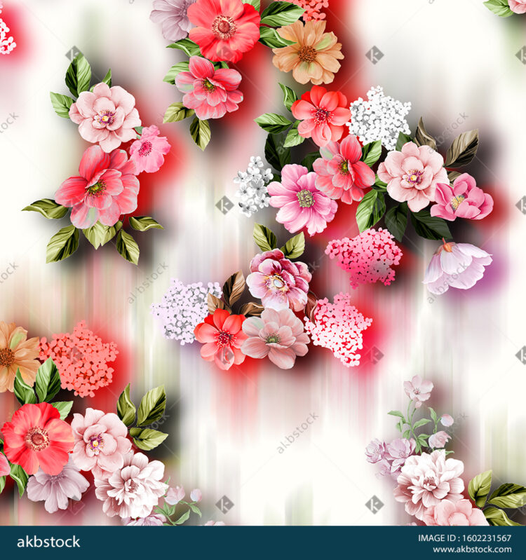 Seamless Floral block print