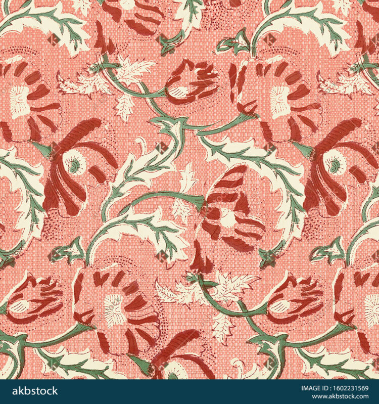 Seamless Floral block print