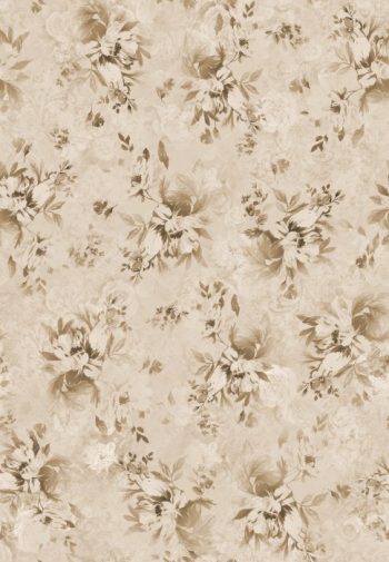 Sepia Beige Floral Seamless Pattern with Vintage Monochrome Blooms and Soft Textured Background