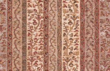 Rust Beige Tribal Stripe Seamless Pattern with Vintage Ikat Motifs and Woven Texture