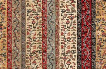 Vintage Ethnic Stripe Seamless Pattern with Ornamental Borders Folk Motifs and Woven Textile Texture