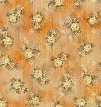 Golden Stripe Vintage Rose Bouquet Seamless Pattern with Cream Florals Soft Botanicals and Elegant Textured Background