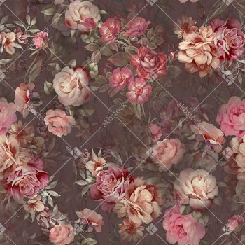Moody Plum Vintage Rose Seamless Pattern with Blush Pink Florals Soft Botanicals and Antique Layered Background
