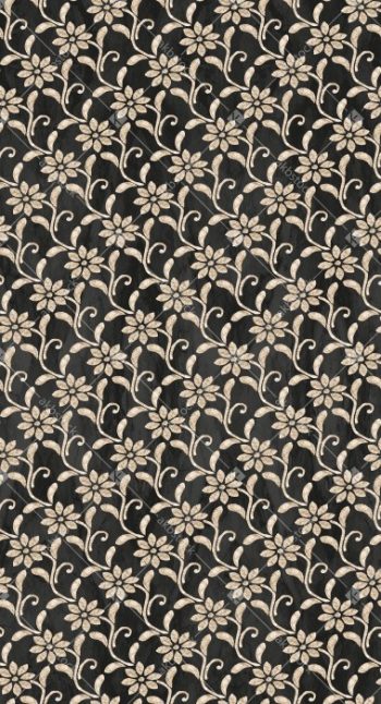 Elegant Floral Vine Seamless Pattern in Beige on Textured Charcoal