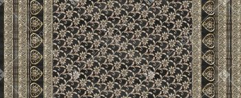 Elegant Floral Border Dupatta Design in Beige on Textured Charcoal