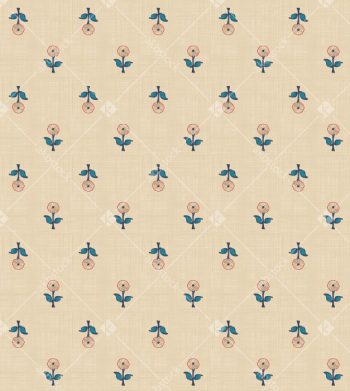 Minimal Buti Floral Seamless Pattern on Textured Beige Ground