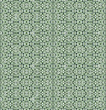 Classic Geometric Medallion Seamless Pattern in Soft Green and Grey
