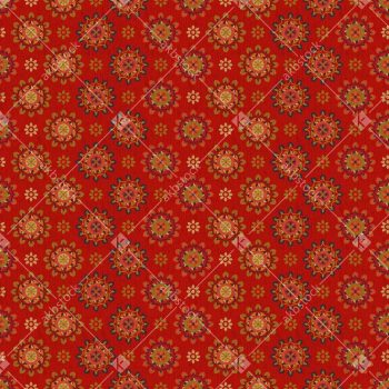 Vibrant Geometric Medallion Seamless Pattern in Rich Red Tones