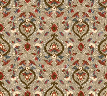 Vintage Paisley Medallion Seamless Pattern in Earthy Neutral Tones