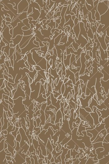 Abstract Continuous Line Seamless Pattern in Warm Taupe and Cream