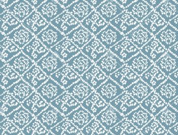 Powder Blue Batik Diamond Seamless Pattern with Hand Stamped Resist Texture