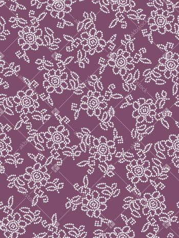 Mulberry Pixel Floral Seamless Pattern with Folk Embroidered Buta Motifs