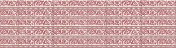 Vintage Pomegranate Border Stripe Seamless Pattern in Dusty Rose and Cream